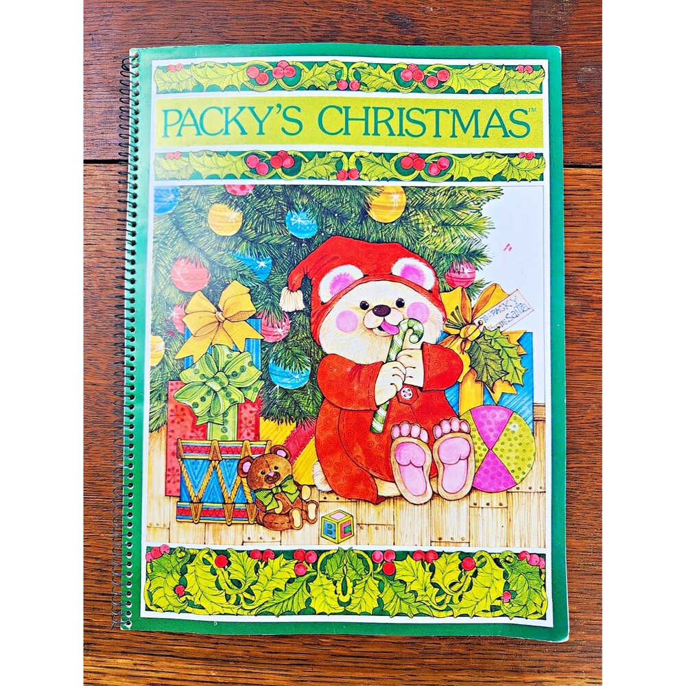 Vintage 1979 Packy's Christmas Coloring Story Book Current Inc Spiral Bound